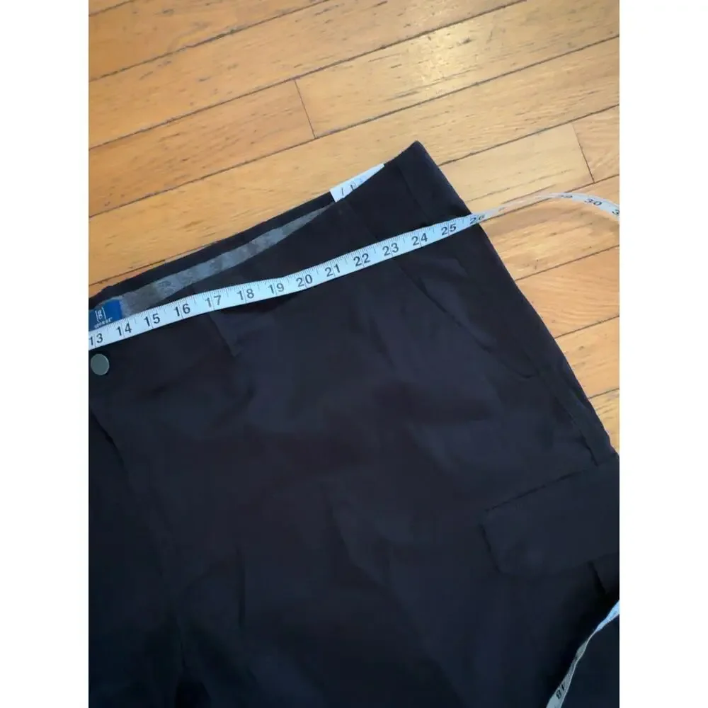 George Mens Cargo Shorts Size 54 Black Utility Comfort Waist 10” Inseam NWT